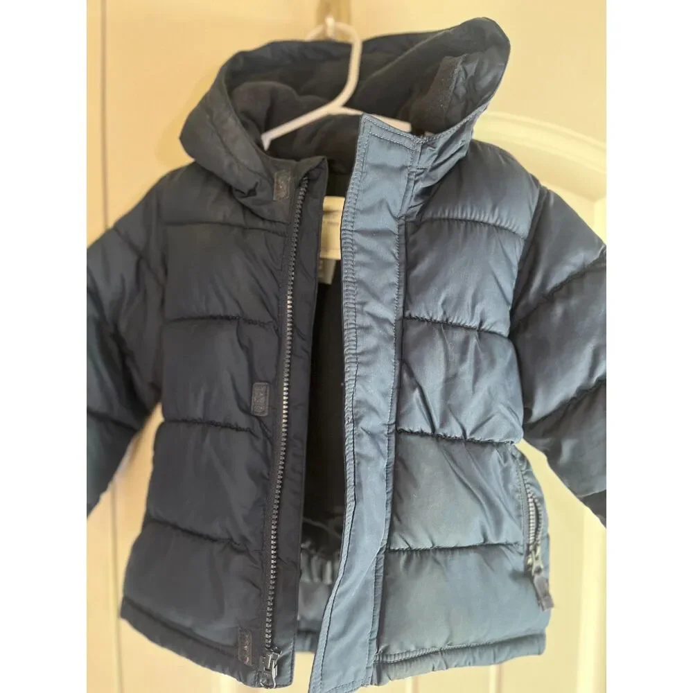 Old Navy Puffer Jacket 2T Navy Boys Hooded Winter Coat